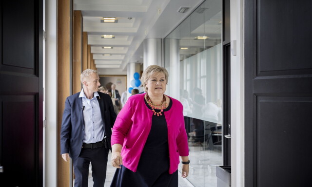Erna åpner for regjering med Venstre og Frp - kan holde KrF utenfor